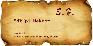 Sápi Hektor névjegykártya